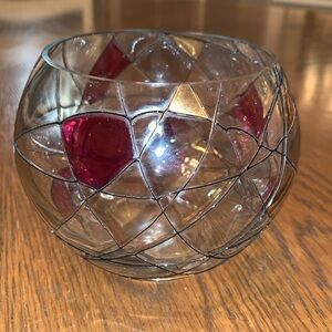 Vintage Partylite Calypso Mosaic Glass Bowl Candle Holder